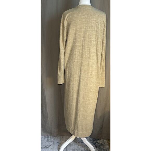 Free People Beach Boho Long Tan Cardigan Open Front Duster Neutral Size Xsmall - Picture 3 of 14